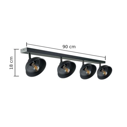 Spotlight FAUN 4xE27/60W/230V black