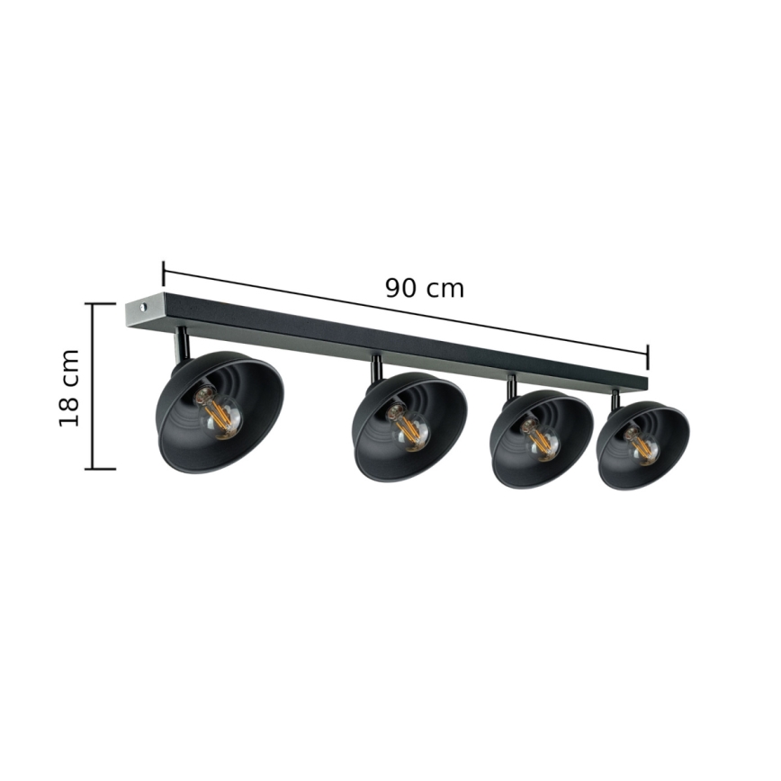 Spotlight FAUN 4xE27/60W/230V black