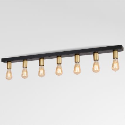 Spotlight FILO 7xE27/60W/230V black/gold