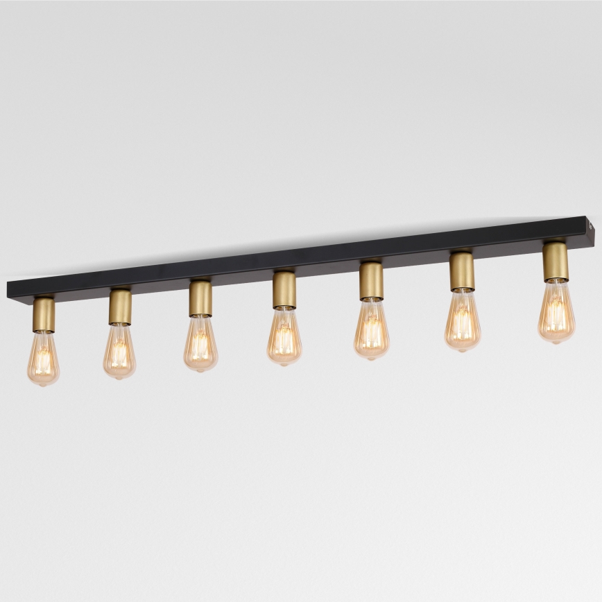 Spotlight FILO 7xE27/60W/230V black/gold
