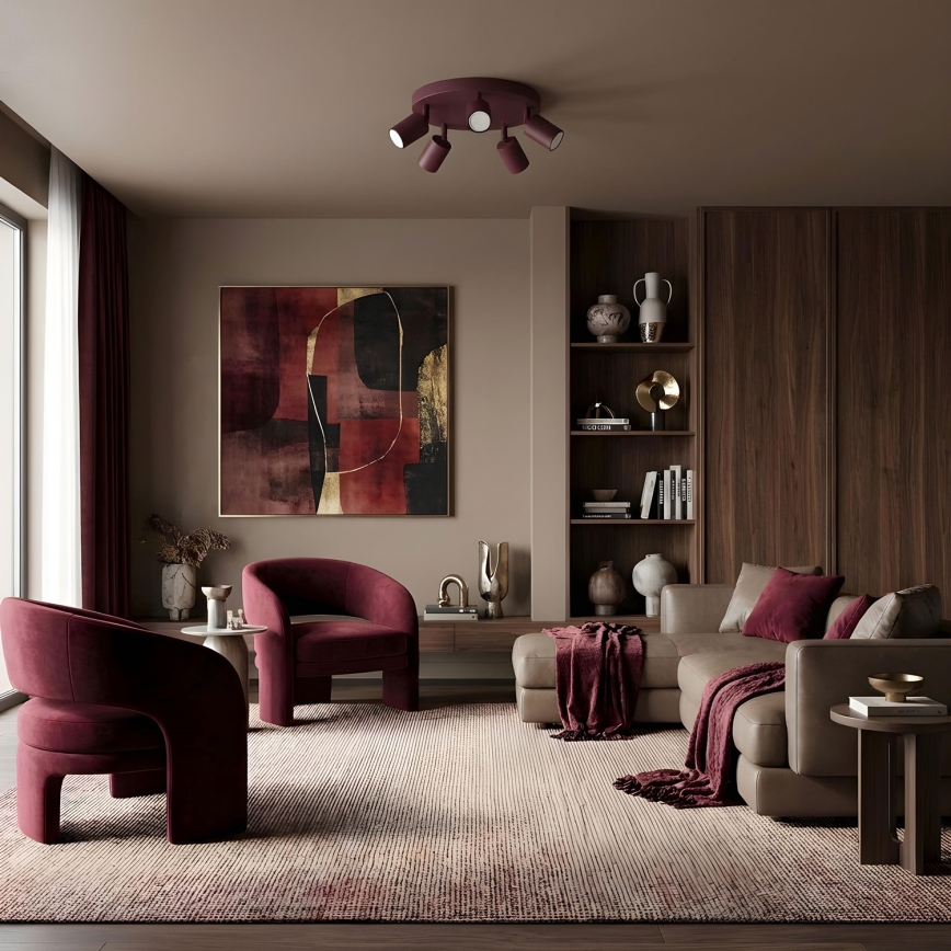 Spotlight fixture FUN 5xGU10/8W/230V burgundy