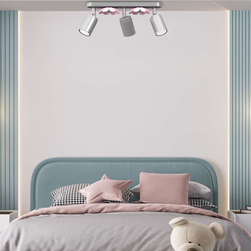 Spotlight FLOWER 3xGU10/8W/230V matte chrome
