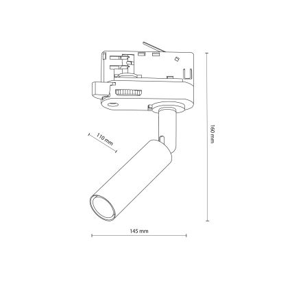 Spotlight for 3-phase rail system LAGOS 1xG9/8W/230V black