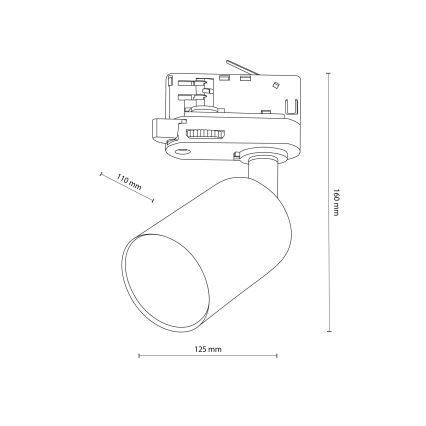 Spotlight for 3-phase rail system TOP 1xGU10/10W/230V white