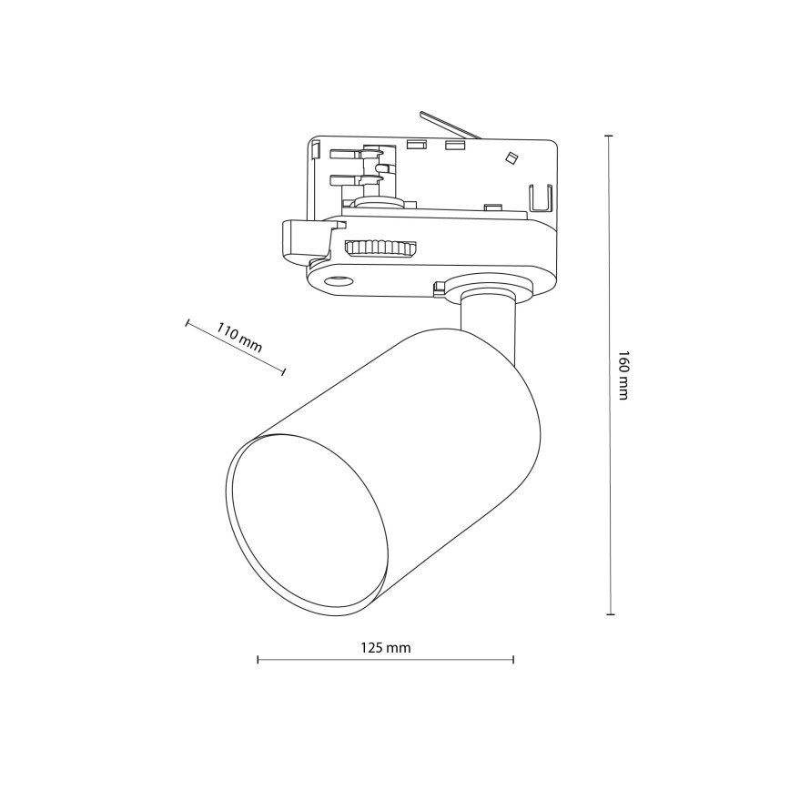 Spotlight for 3-phase rail system TOP 1xGU10/10W/230V white