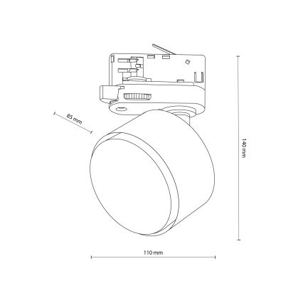 Spotlight for 3-phase rail system TRACER 1xGX53/11W/230V black