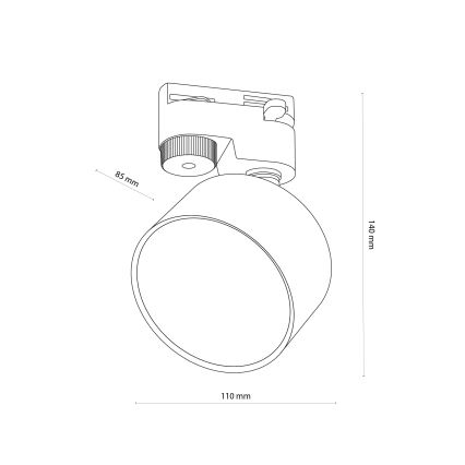 Spotlight for 1-phase rail system AVIA 1xGX53/15W/230V white