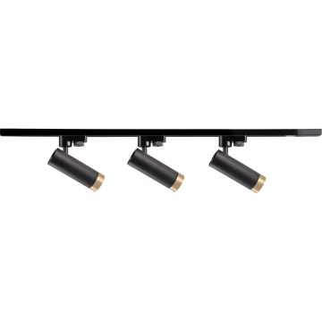 Spotlight for rail system FADO 3xGU10/10W/230V + 1 m rail system black