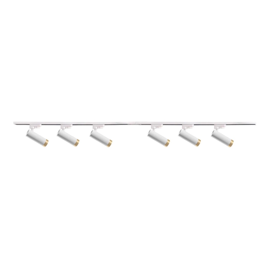 Spotlight for rail system FADO 6xGU10/10W/230V + 2x1 m rail system white