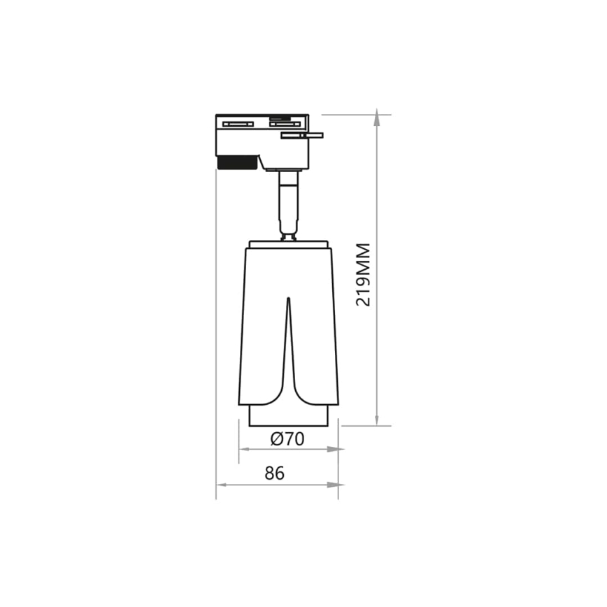 Spotlight for rail system FLOWER 1xGU10/8W/230V black