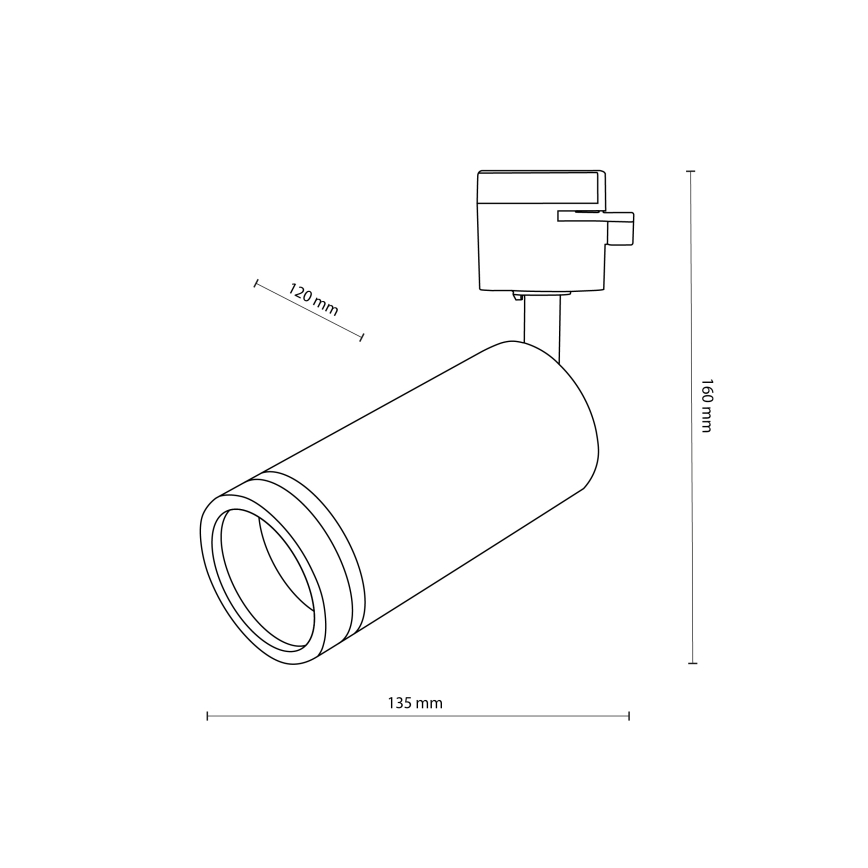 Spotlight for 1-phase rail system JET RING 1xGU10/10W/230V white