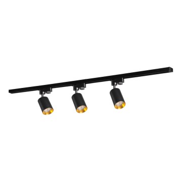 Spotlight for rail system MARIBEL 3xGU10/10W/230V +1 m rail system black