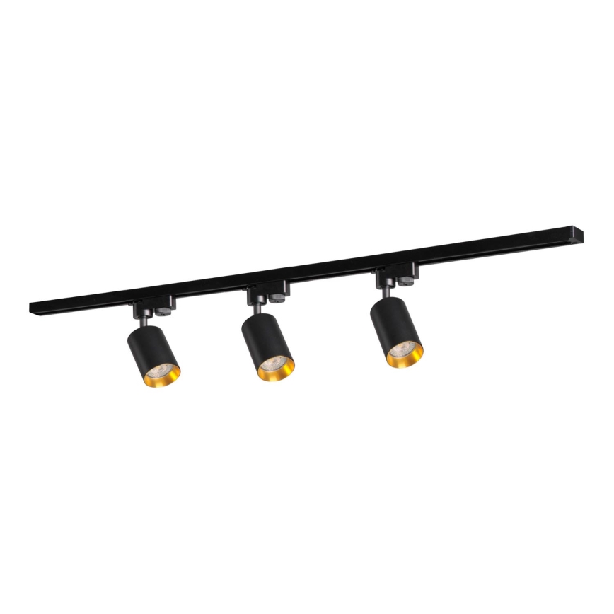 Spotlight for rail system MARIBEL 3xGU10/10W/230V +1 m rail system black