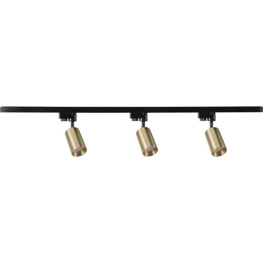 Spotlight for rail system MARIBEL 3xGU10/10W/230V +1 m rail system gold