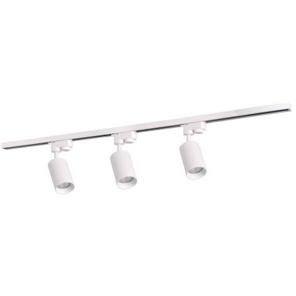 Spotlight for rail system MARIBEL 3xGU10/10W/230V +1 m rail system white