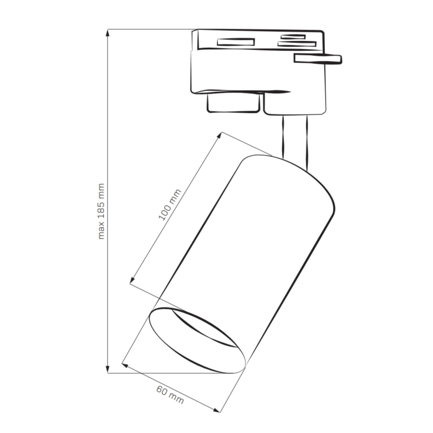 Spotlight for rail system MARIBEL 3xGU10/10W/230V +1 m rail system white