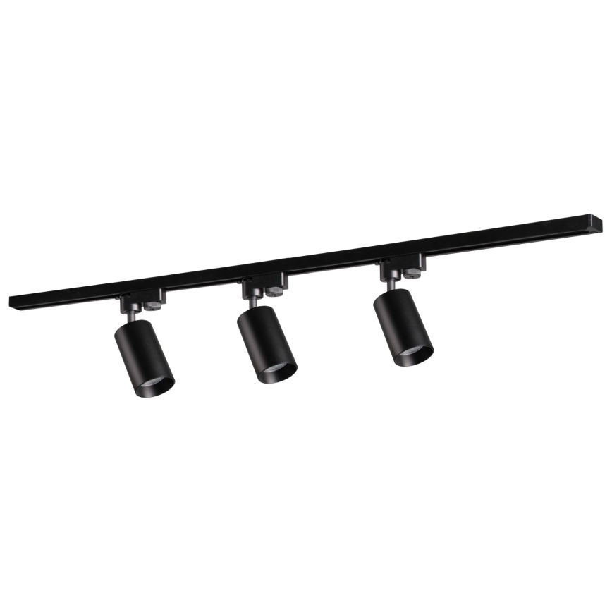 Spotlight for rail system MARIBEL 3xGU10/10W/230V +1 m rail system black