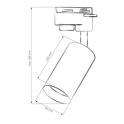 Spotlight for rail system MARIBEL 3xGU10/10W/230V +1 m rail system black