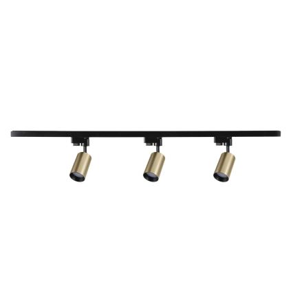 Spotlight for rail system MARIBEL 3xGU10/10W/230V +1 m rail system gold