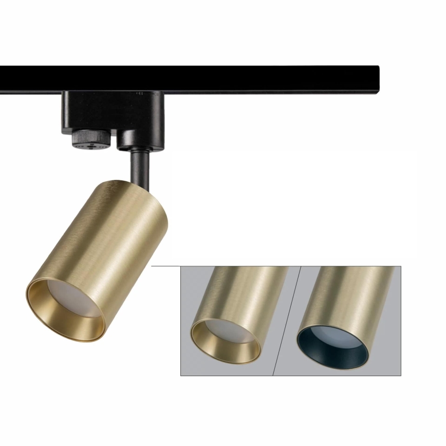 Spotlight for rail system MARIBEL 3xGU10/10W/230V +1 m rail system gold