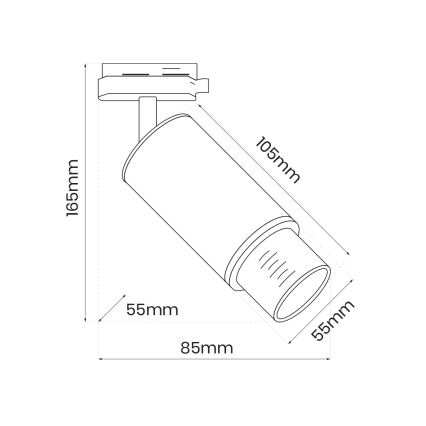 Spotlight for rail system MICA 1xGU10/25W/230V 1-phase white