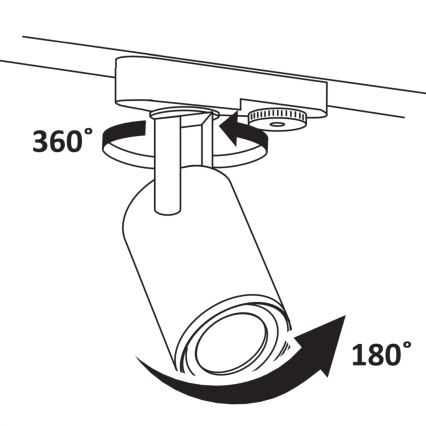 Spotlight for rail system MINOR 1xGU10/10W/230V black