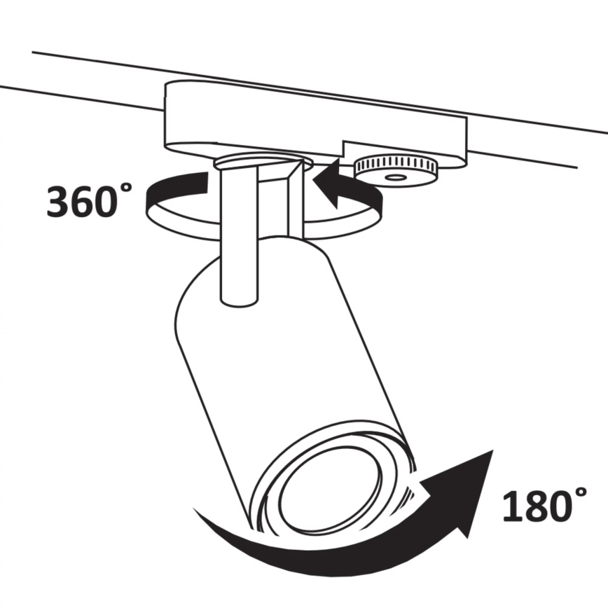 Spotlight for rail system MINOR 1xGU10/10W/230V black
