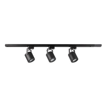 Spotlight for rail system MINOR 3xGU10/10W/230V + 1 m rail system black