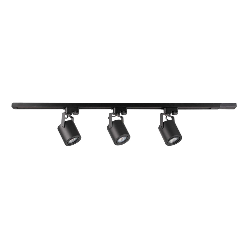 Spotlight for rail system MINOR 3xGU10/10W/230V + 1 m rail system black