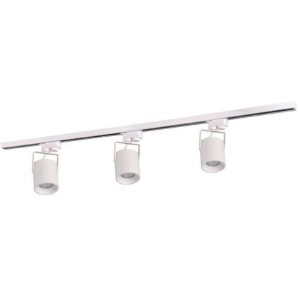 Spotlight for rail system MINOR 3xGU10/10W/230V + 1 m rail system white