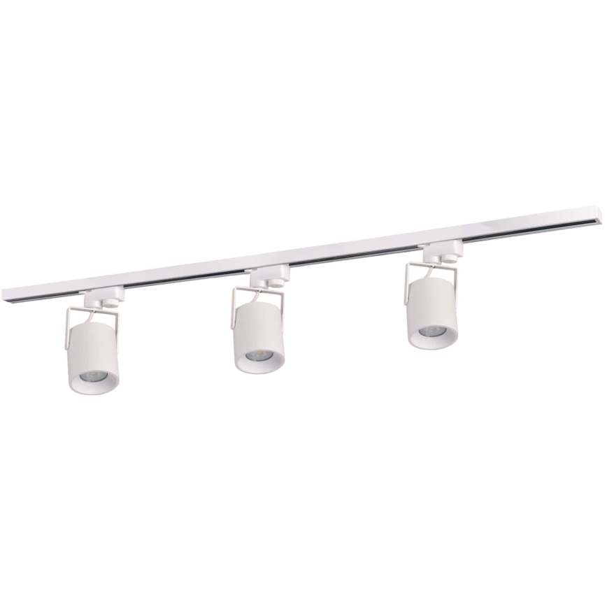 Spotlight for rail system MINOR 3xGU10/10W/230V + 1 m rail system white