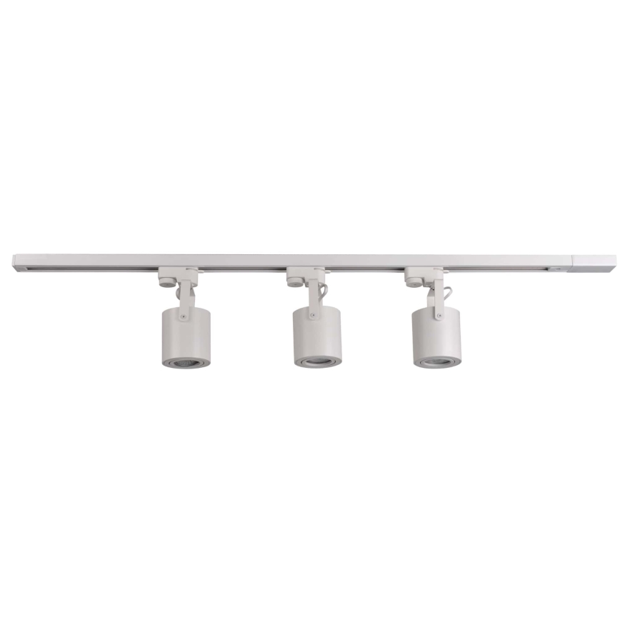 Spotlight for rail system MINOR 3xGU10/10W/230V + 1 m rail system white