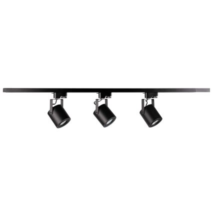 Spotlight for rail system MINOR 3xGU10/10W/230V + 1 m rail system black