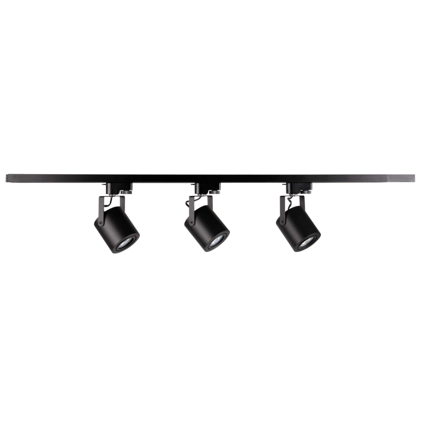 Spotlight for rail system MINOR 3xGU10/10W/230V + 1 m rail system black