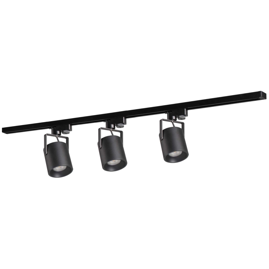 Spotlight for rail system MINOR 3xGU10/10W/230V + 1 m rail system black
