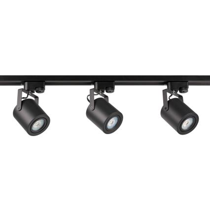 Spotlight for rail system MINOR 3xGU10/10W/230V + 1 m rail system black