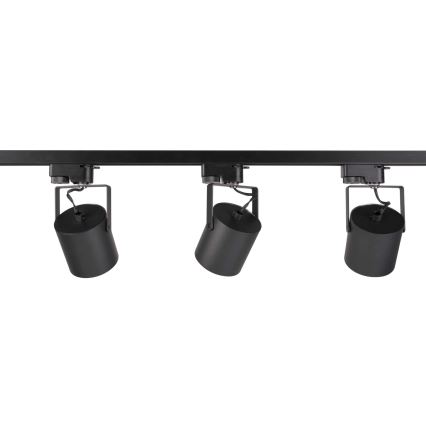 Spotlight for rail system MINOR 3xGU10/10W/230V + 1 m rail system black