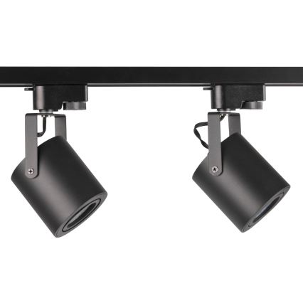Spotlight for rail system MINOR 3xGU10/10W/230V + 1 m rail system black