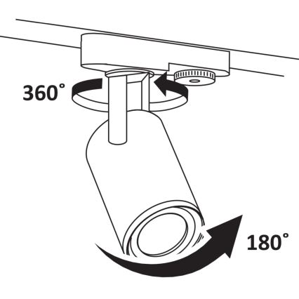 Spotlight for rail system MINOR 3xGU10/10W/230V + 1 m rail system black
