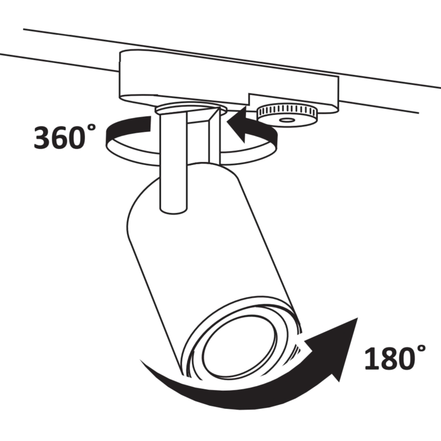 Spotlight for rail system MINOR 3xGU10/10W/230V + 1 m rail system black