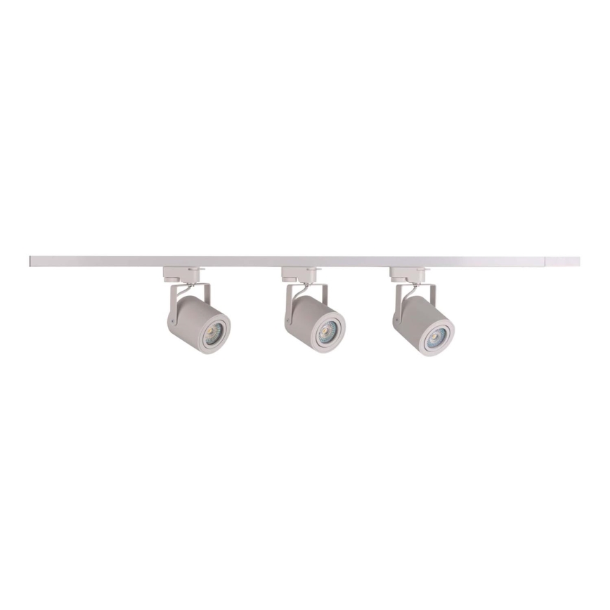 Spotlight for rail system MINOR 3xGU10/10W/230V + 1 m rail system white