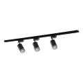 Spotlight for rail system PARIS 3xGU10/10W/230V + 1 m rail system black