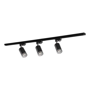 Spotlight for rail system PARIS 3xGU10/10W/230V + 1 m rail system black