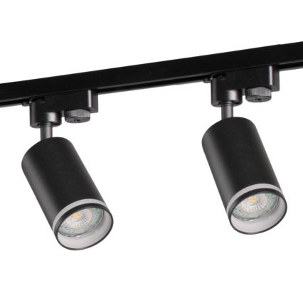 Spotlight for rail system PARIS 3xGU10/10W/230V + 1 m rail system black