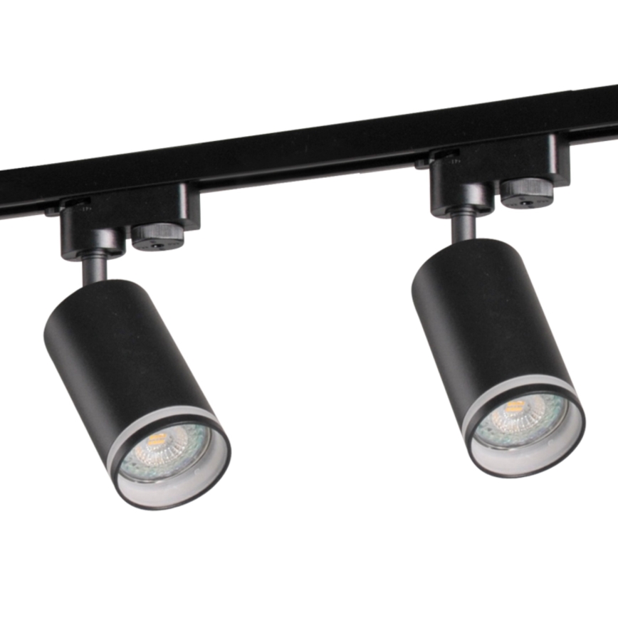 Spotlight for rail system PARIS 3xGU10/10W/230V + 1 m rail system black