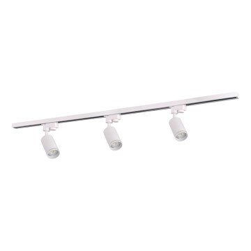 Spotlight for rail system PARIS 3xGU10/10W/230V + 1 m rail system white