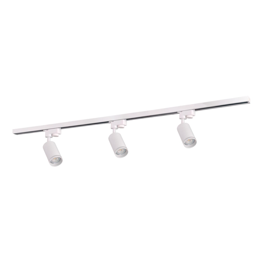 Spotlight for rail system PARIS 3xGU10/10W/230V + 1 m rail system white