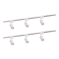 Spotlight for rail system PARIS 6xGU10/10W/230V + 2x1 m rail system white