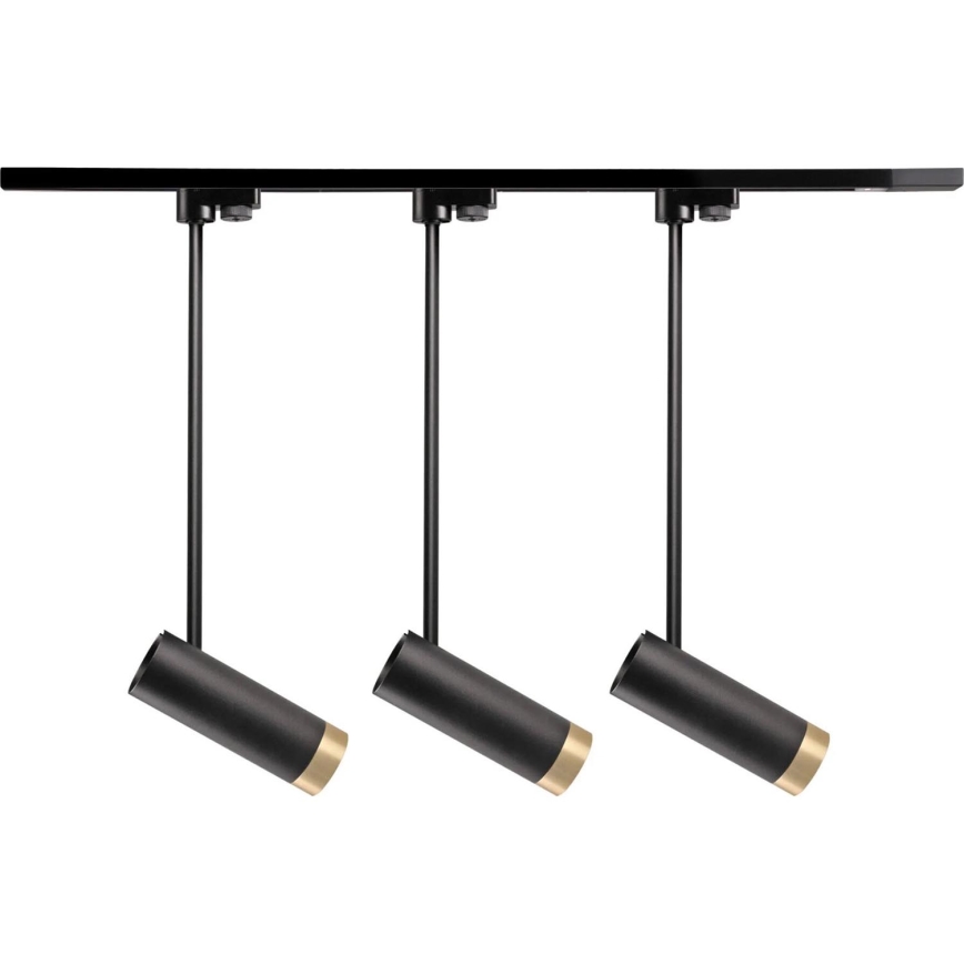 Spotlight for rail system PORTO 3xGU10/10W/230V + 1 m rail system black