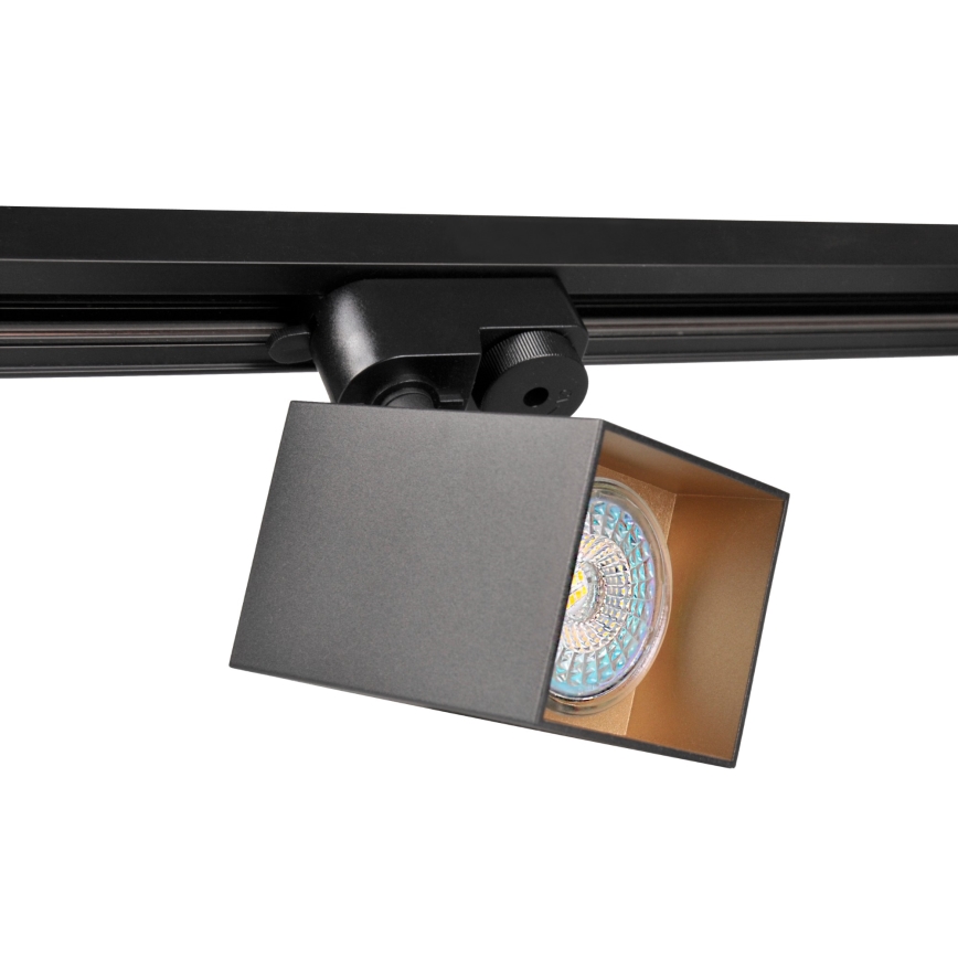Spotlight for rail system SQUARE 1xGU10/10W/230V black
